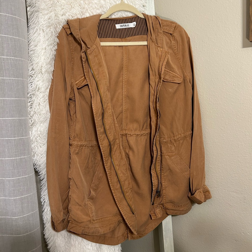 For the Republic Rust Brown Drawstring Jacket
